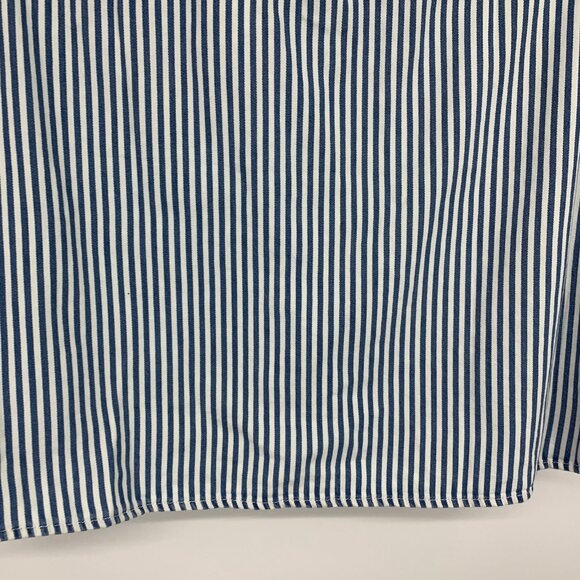 Levis Top Rumi Blue Stripe Cropped Sleeveless Button Down Tie Front - Picture 9 of 9